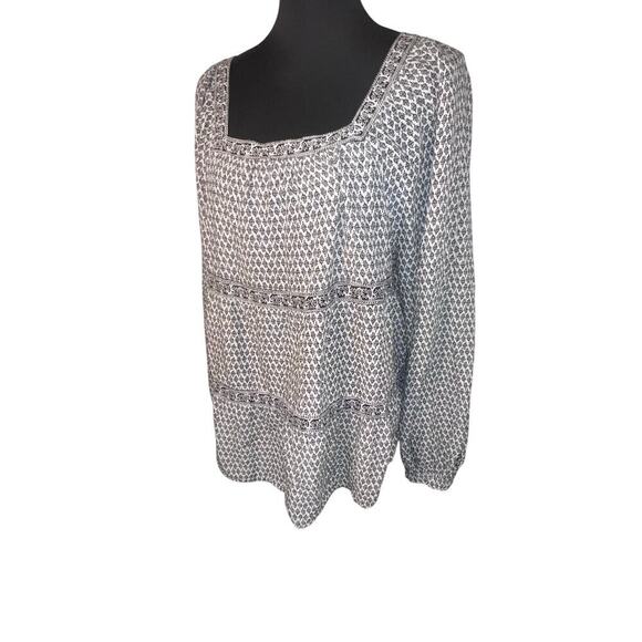 Old Navy women’s large Square Neckline Bohemian Lagenlook flare sleeve tunic - Picture 3 of 9